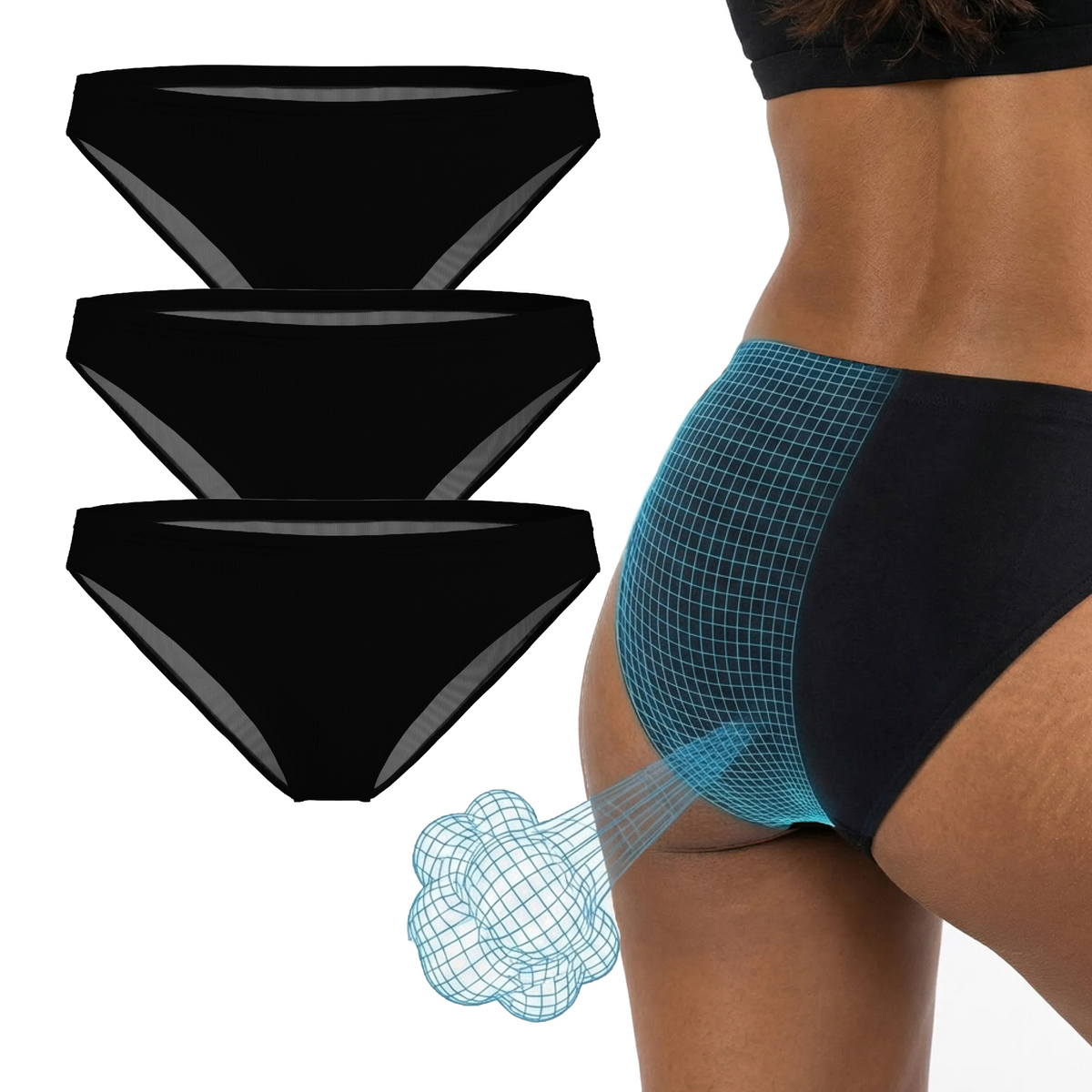 The Threat Level Midnight | Fart Proof Bikini Underwear 3 Pack - Shinesty