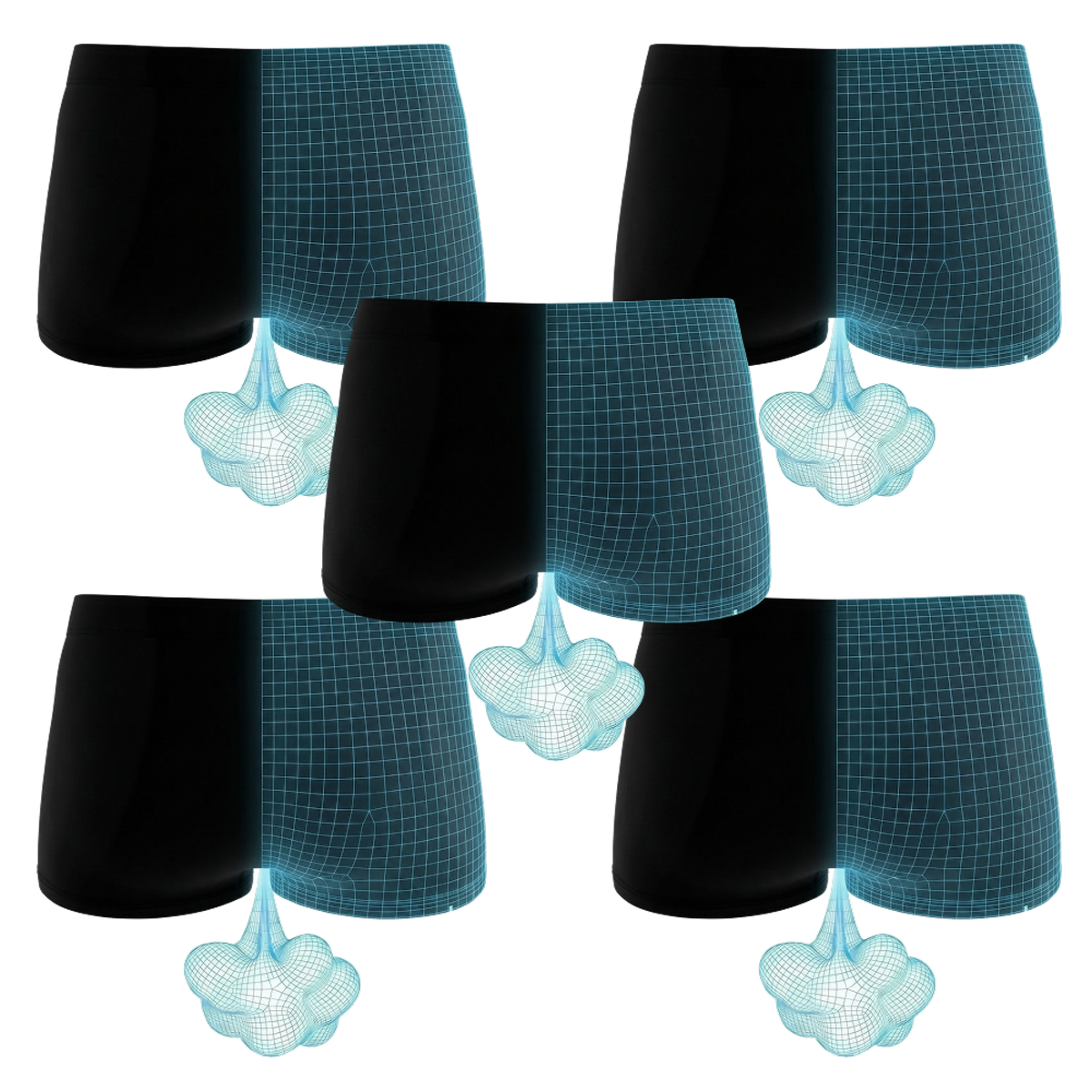 The Threat Level Midnight | Fart Proof Boyshort Underwear 5 Pack - Shinesty
