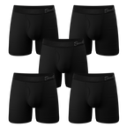The Threat Level Midnight | Black Cooling Ball Hammock® Underwear With Fly 5 Pack - Shinesty