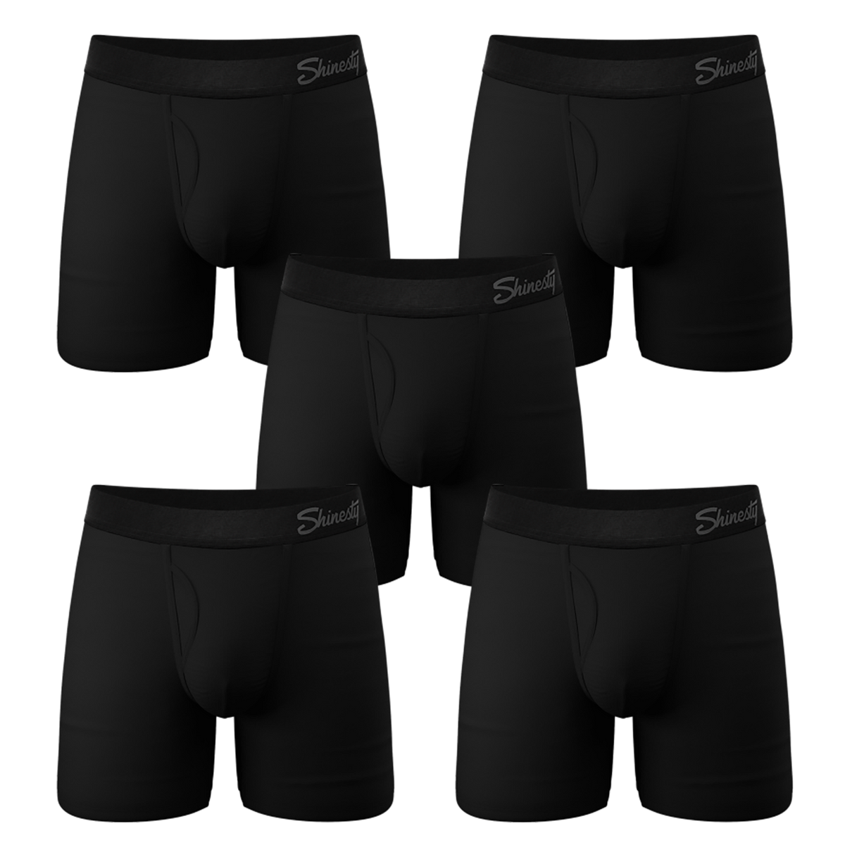 The Threat Level Midnight | Black Cooling Ball Hammock® Underwear With Fly 5 Pack - Shinesty