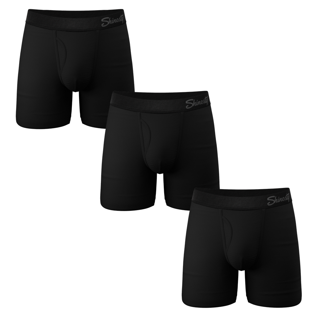 The Zero Shades of Grey | Black Ball Hammock® Pouch Underwear With Fly 3 Pack - Shinesty