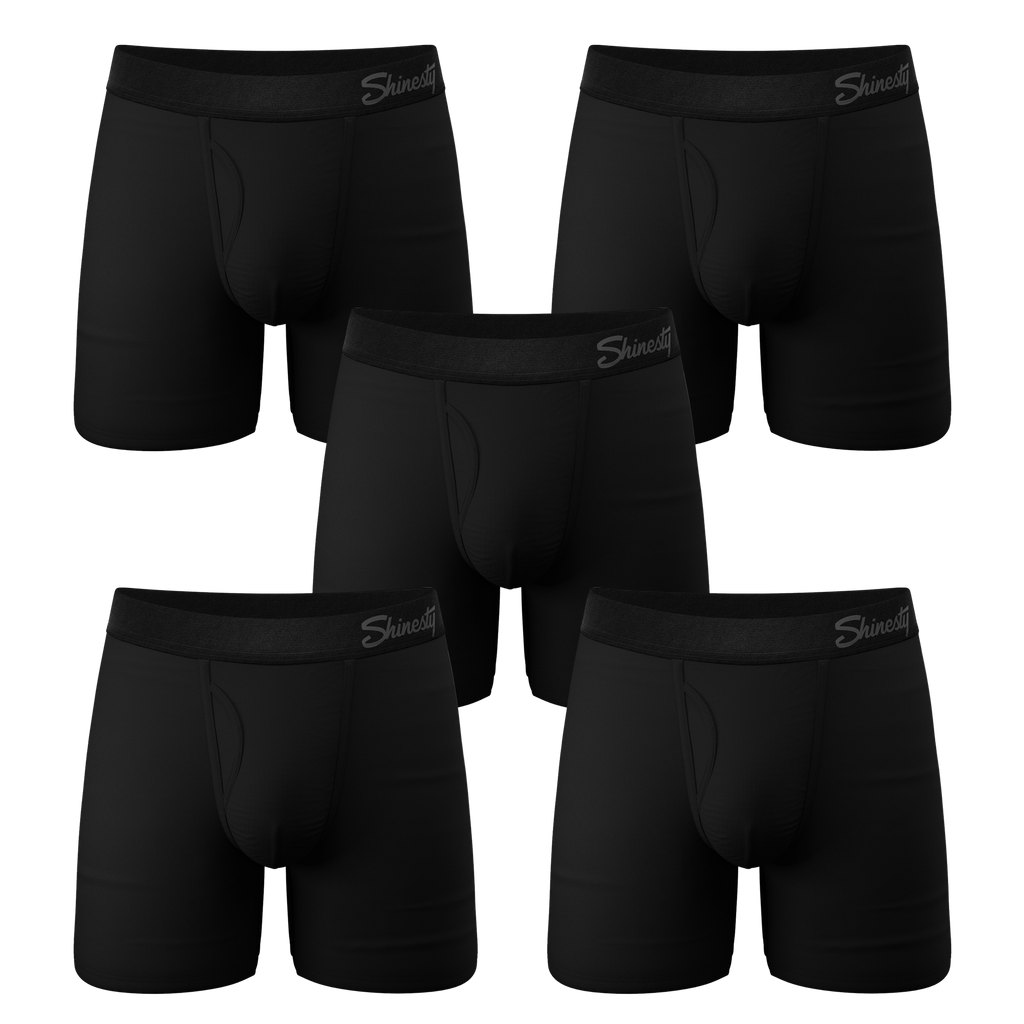The Midnight Rider | Black Ball Hammock® Pouch Underwear With Fly 5 Pack - Shinesty