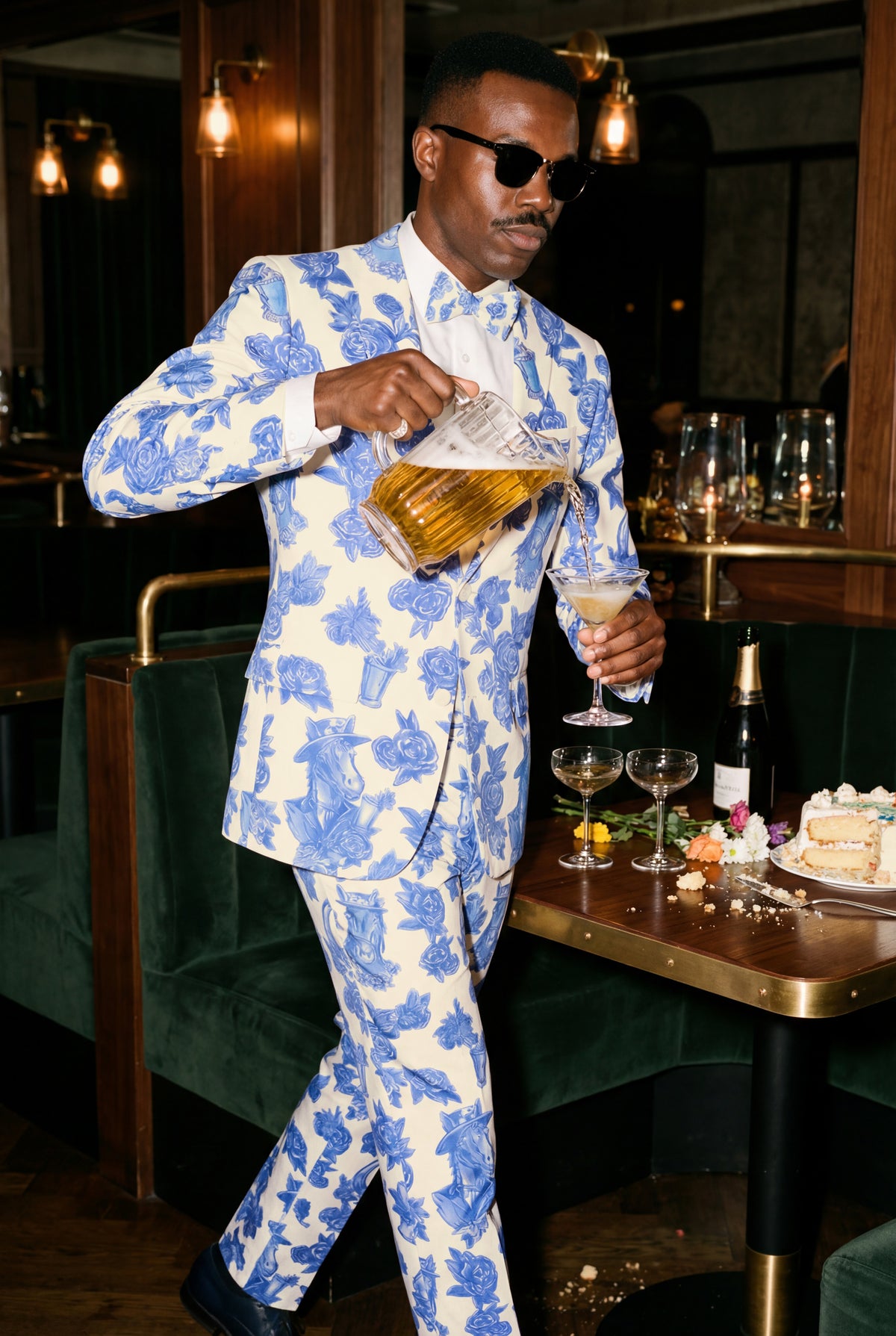 The Thoroughbred | Blue Spring Toile Suit - Shinesty