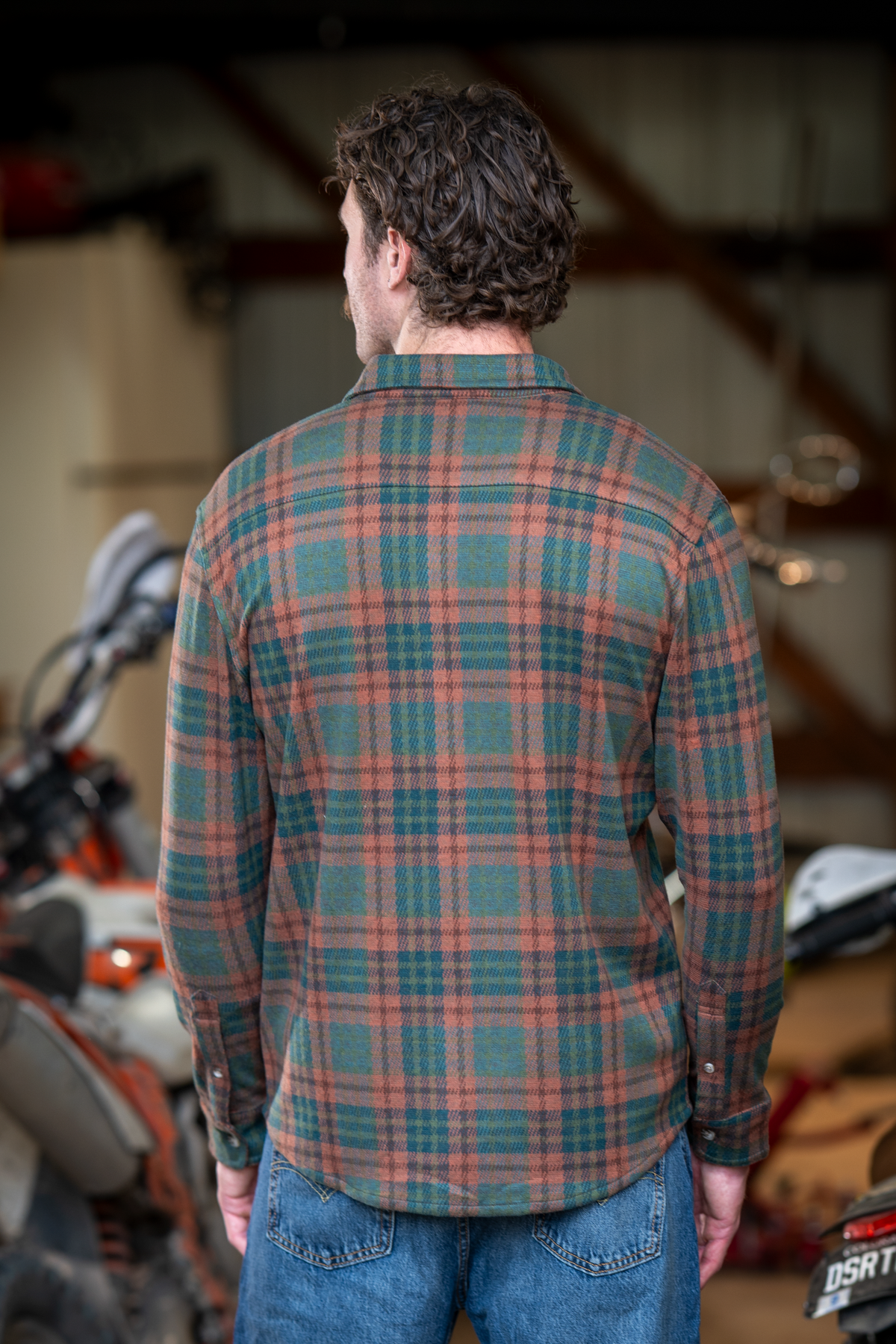 The Afterburn | Rust & Forest Heritage Plaid Chinchilla Soft™ Long Sleeve Stretch Button Up Shirt | Pre-Order | Ships early October 2026 - Shinesty