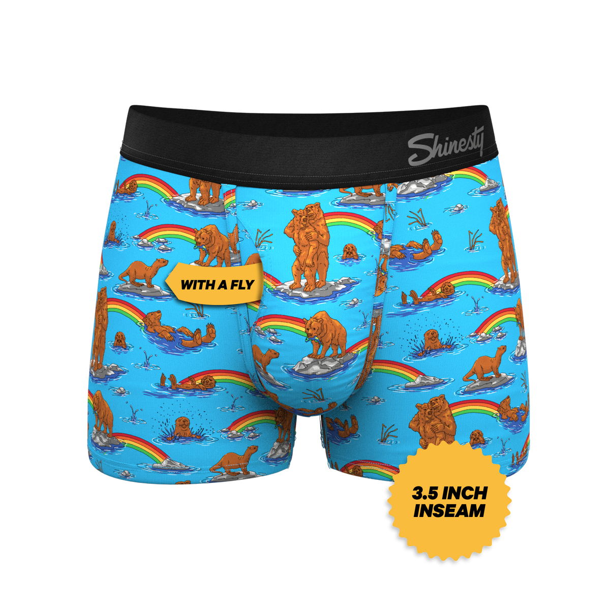 The Bear | Bear and Otter Rainbow Ball Hammock® Pouch Trunks Underwear - Shinesty