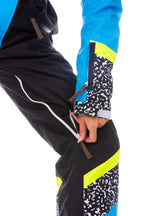 The Black Diamond | Black and Pink Retro Women's One Piece Ski Suit - Shinesty