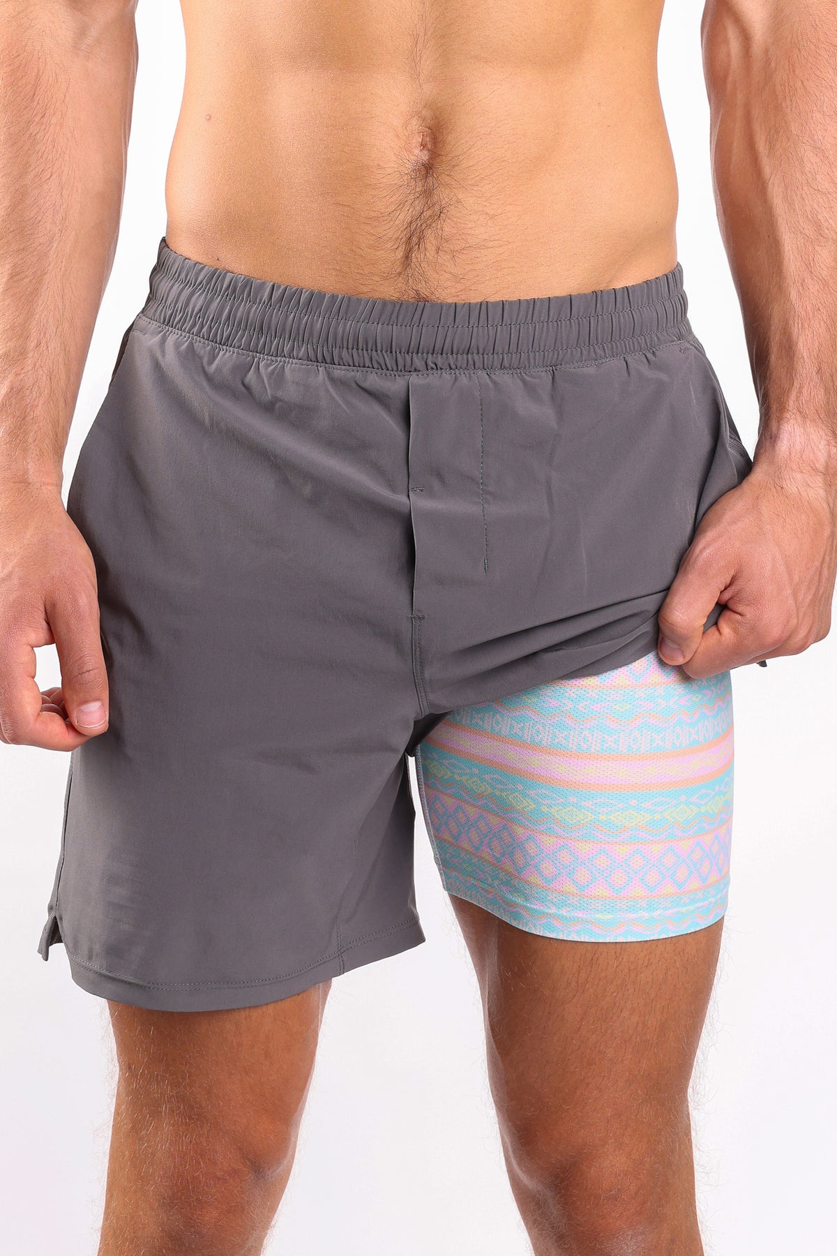 The Canyon Sunrise | Charcoal Aztec Ball Hammock® 7 Inch Athletic Shorts - Shinesty