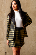 The Caviar and Cocktails | Gold Jacquard Black Label Womens Skirt - Shinesty