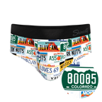 The DMV Catastrophe | License Plates Ball Hammock® Pouch Underwear Briefs - Shinesty