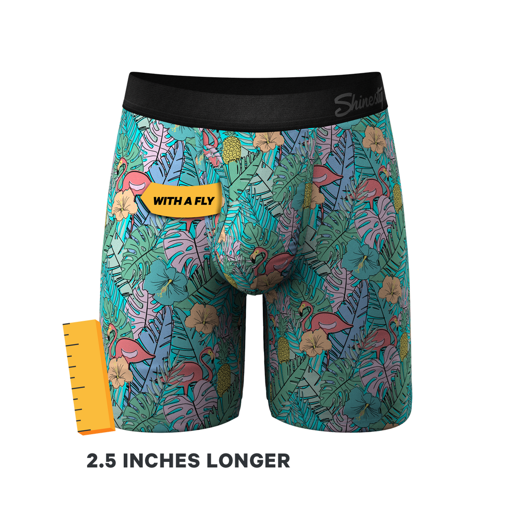 The Hot Tropic | Tropical Flamingo Ball Hammock® Boxer - Long Leg - Shinesty
