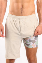 The Lieutenant | Khaki and Camo Ball Hammock® 9 Inch Athletic Shorts - Shinesty