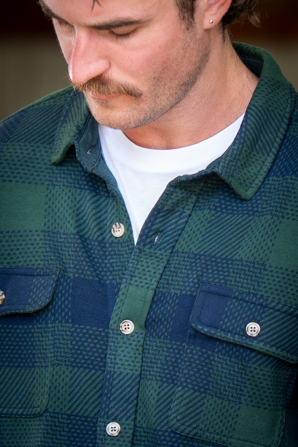 The Lowball | Navy and Green Work Plaid Chinchilla Soft™ Long Sleeve Stretch Button Up Shirt | Pre-Order | Ships early October 2026 - Shinesty