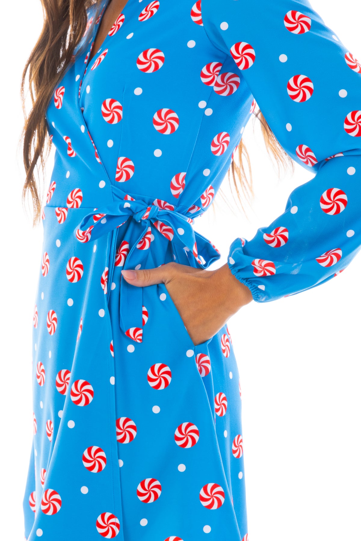 The Mint Condition | Holiday Peppermint Wrap Dress - Shinesty