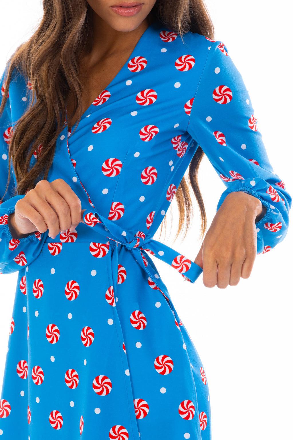 The Mint Condition | Holiday Peppermint Wrap Dress - Shinesty