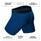 The Package Deal | Long Leg Navy Blue Ball Hammock® Pouch Underwear With Fly 3 Pack - Shinesty