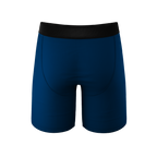 The Package Deal | Long Leg Navy Blue Ball Hammock® Pouch Underwear With Fly 3 Pack - Shinesty