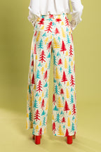 The Pine Tree Playgirl | Retro Christmas Trees Women's Suit Pants - Shinesty
