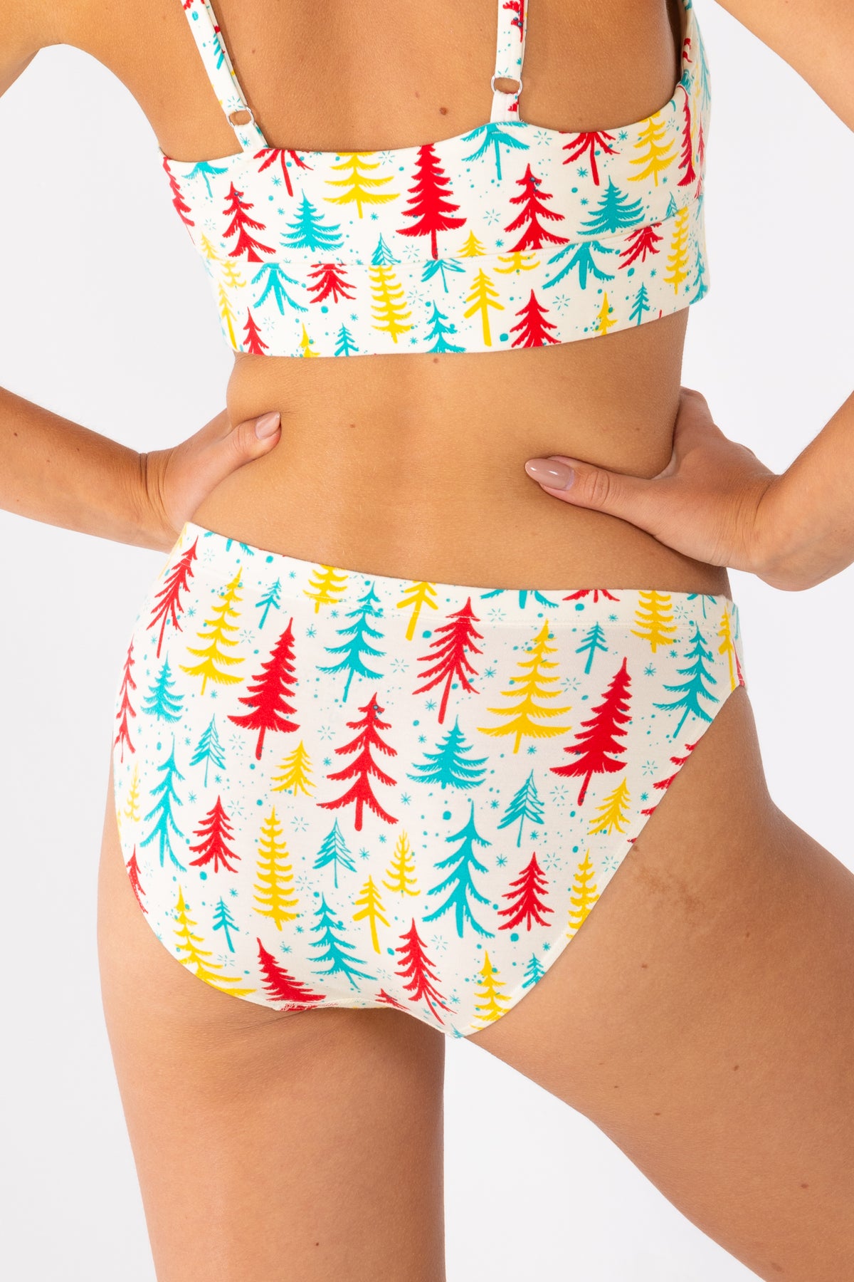 The Pine Tree Playgirl | Retro Christmas Trees Modal Bikini Underwear - Shinesty