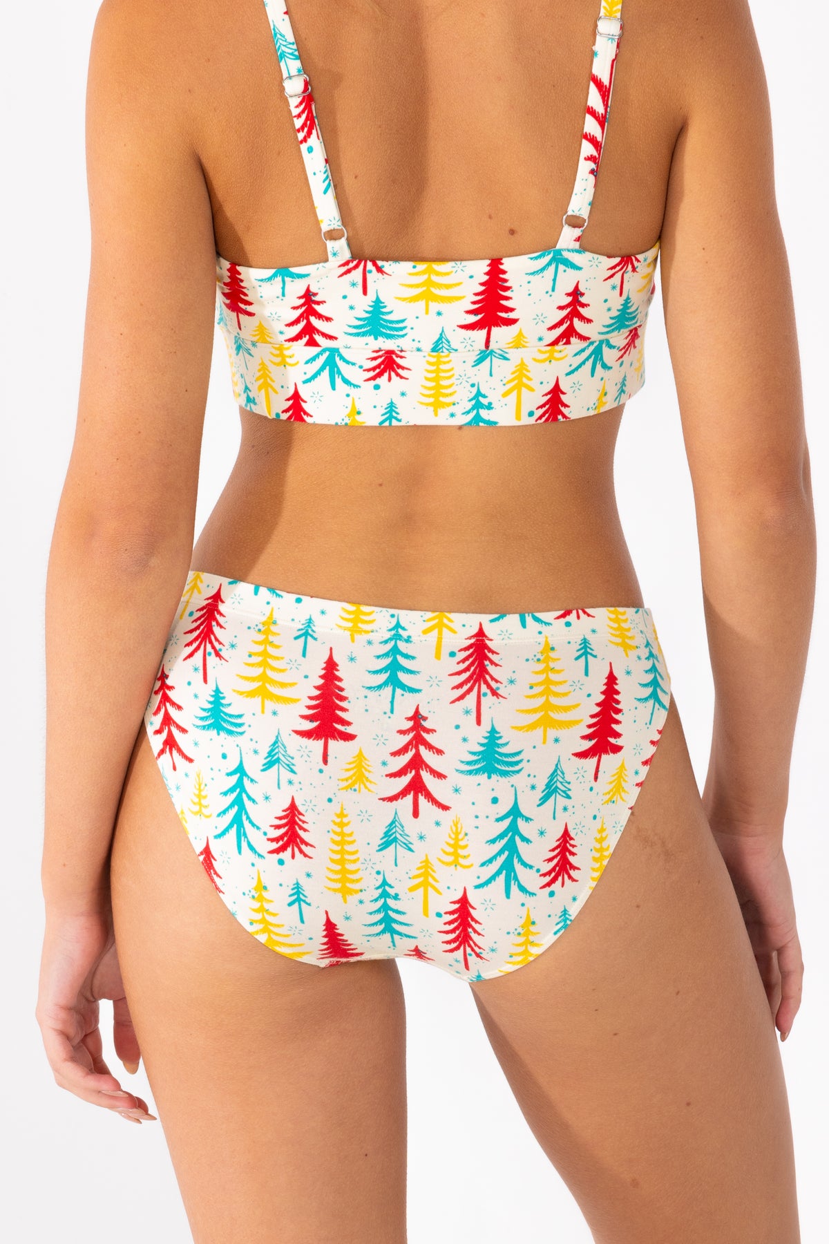 The Pine Tree Playgirl | Retro Christmas Trees Modal Bikini Underwear - Shinesty