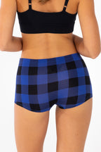 The Precious Plums | Blue Plaid Modal Boyshort Underwear - Shinesty