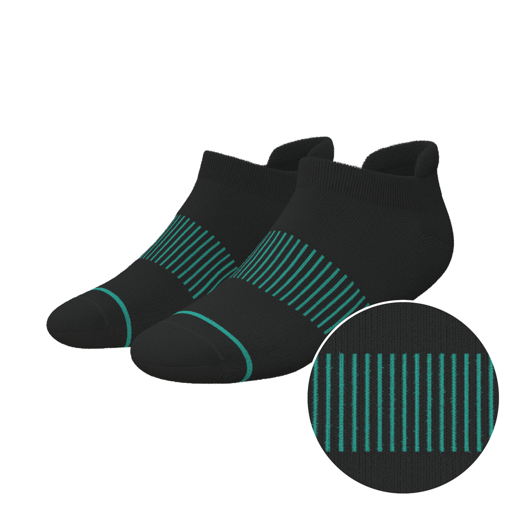 The Threat Level Midnight | Black Stay Weird Heel Hammock™ Ankle Socks - Shinesty