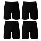 The Threat Level Midnight | Long Leg Black Ball Hammock® Pouch Underwear With Fly 5 Pack - Shinesty