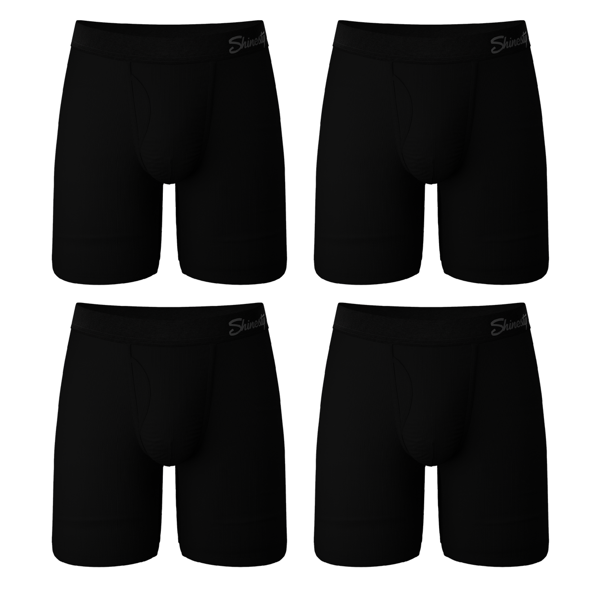 The Threat Level Midnight | Long Leg Black Ball Hammock® Pouch Underwear With Fly 7 Pack - Shinesty