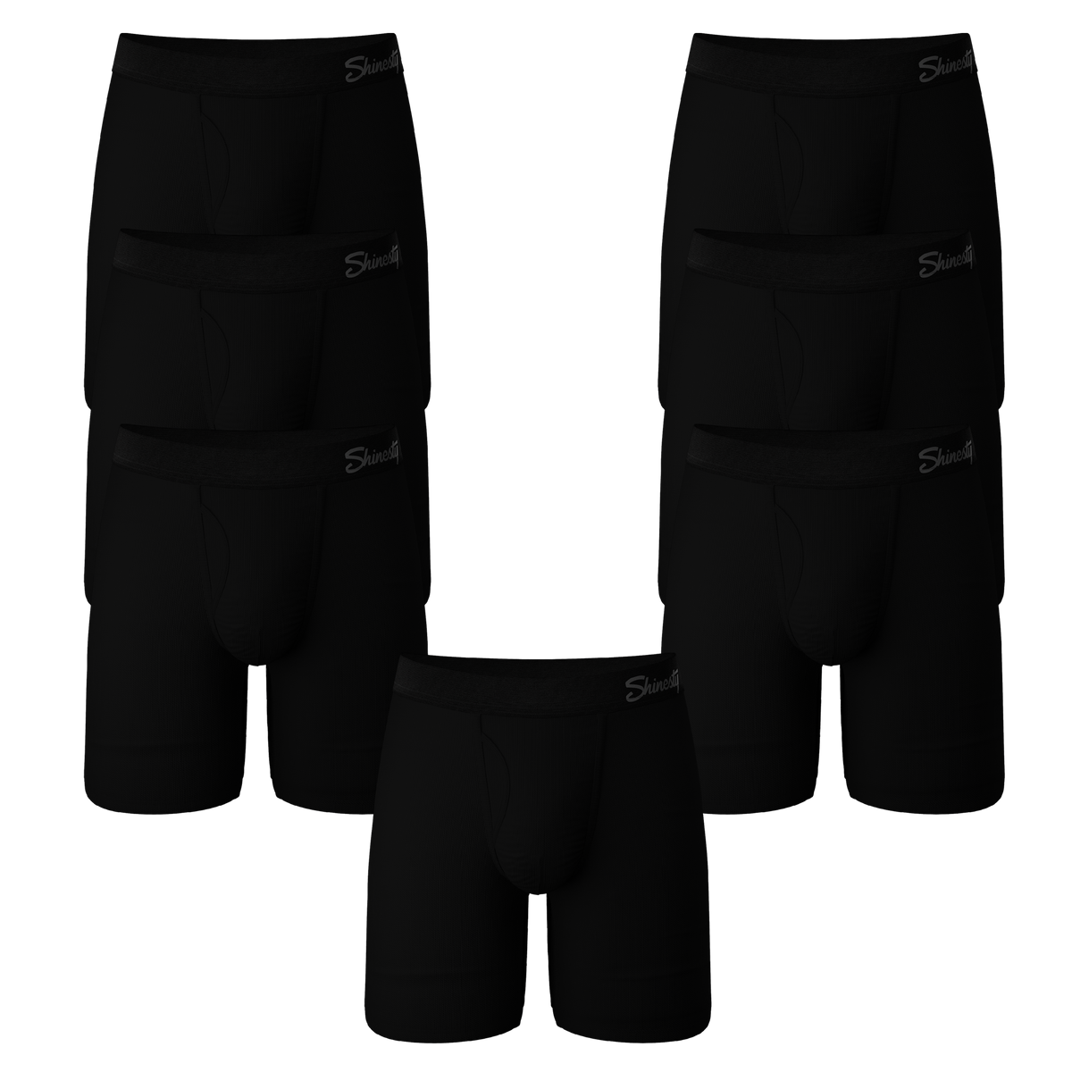 The Threat Level Midnight | Long Leg Black Ball Hammock® Pouch Underwear With Fly 7 Pack - Shinesty