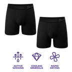 The Threat Level Midnight | Black Cooling Ball Hammock® Underwear With Fly 5 Pack - Shinesty
