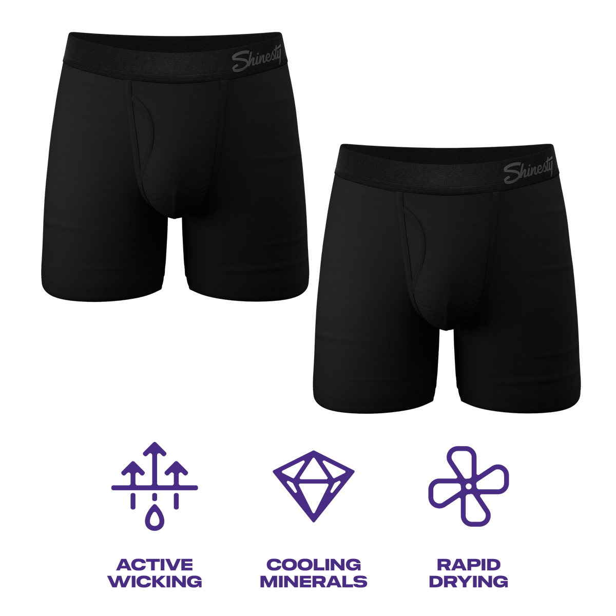 The Threat Level Midnight | Black Cooling Ball Hammock® Underwear With Fly 5 Pack - Shinesty