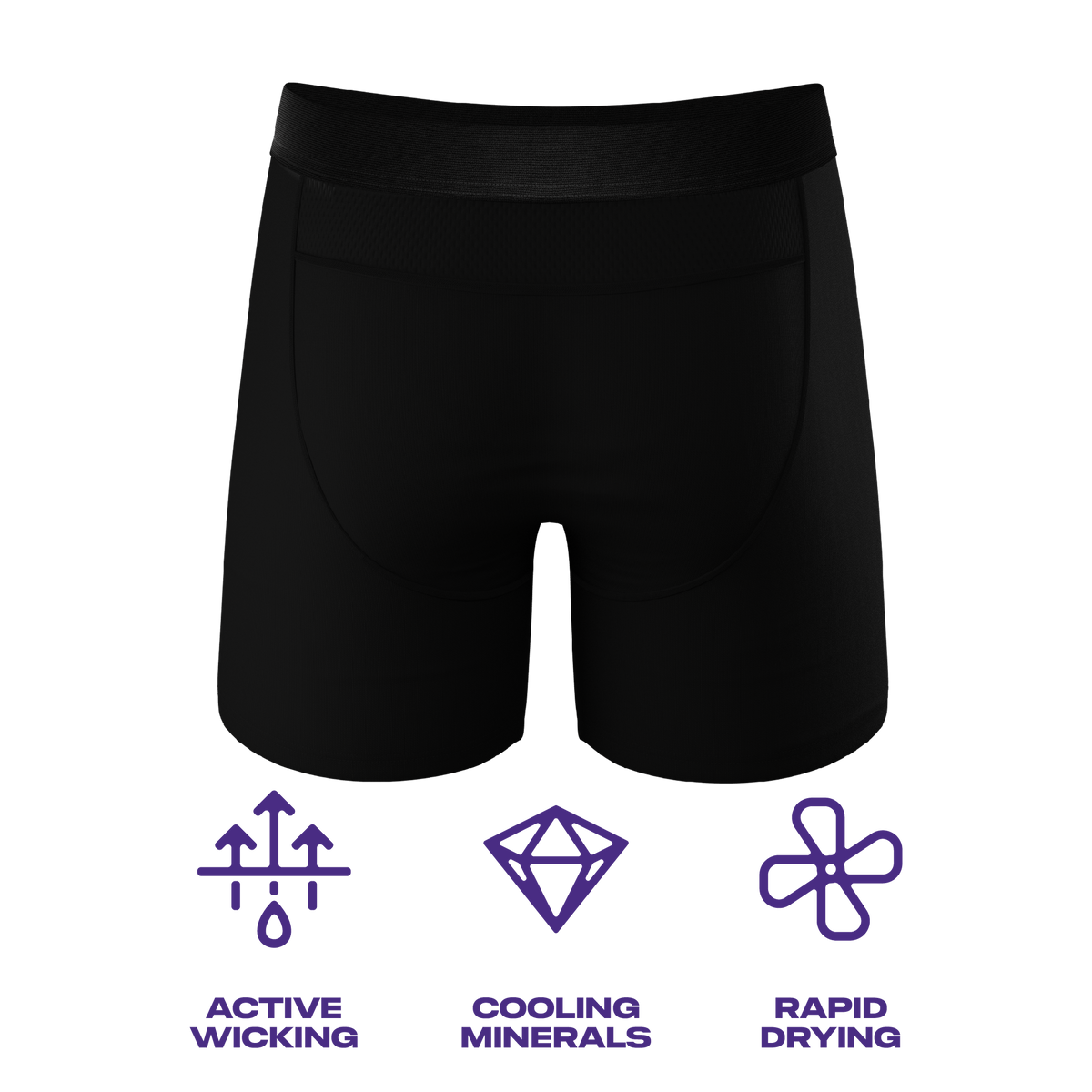 The Threat Level Midnight | Black Cooling Ball Hammock® Underwear With Fly 3 Pack - Shinesty