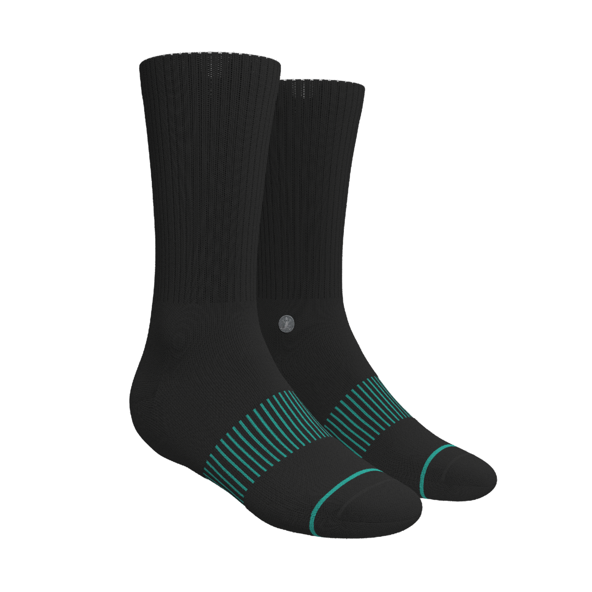 The Threat Level Midnight | Black Stay Weird Heel Hammock™ Crew Socks - Shinesty