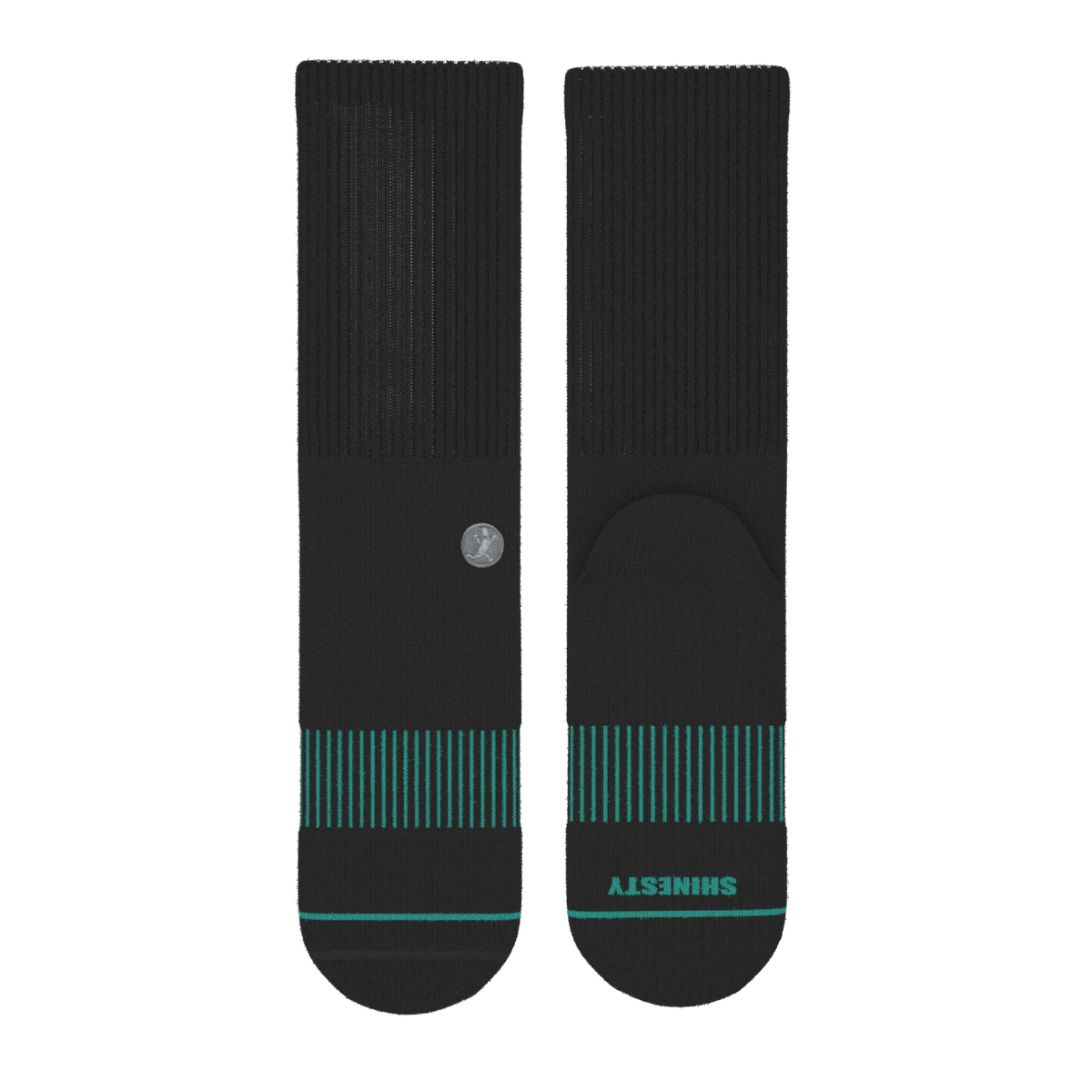 The Threat Level Midnight | Black Stay Weird Heel Hammock™ Crew Socks - Shinesty