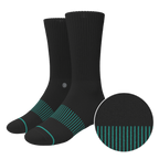 The Threat Level Midnight | Black Stay Weird Heel Hammock™ Crew Socks - Shinesty
