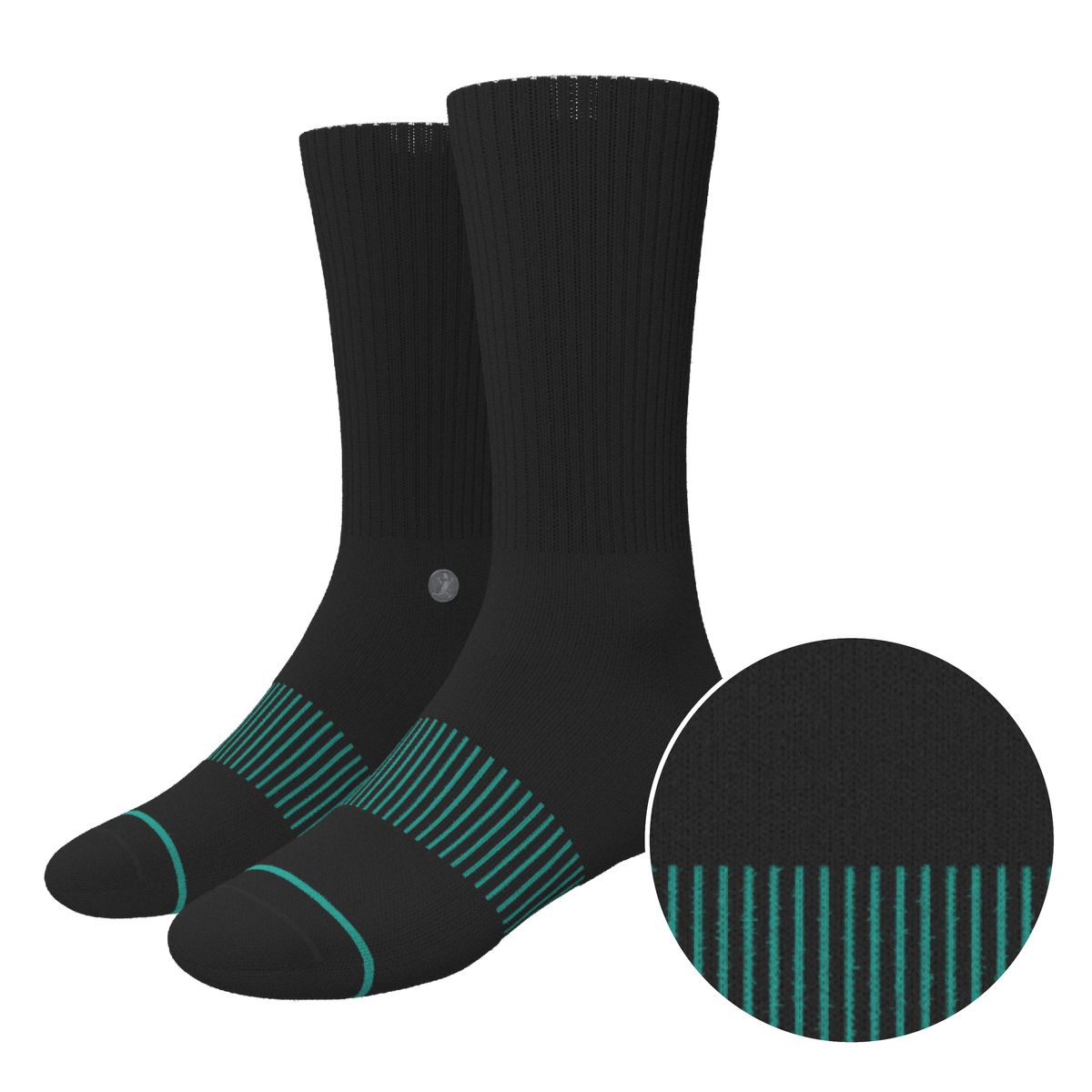 The Threat Level Midnight | Black Stay Weird Heel Hammock™ Crew Socks - Shinesty