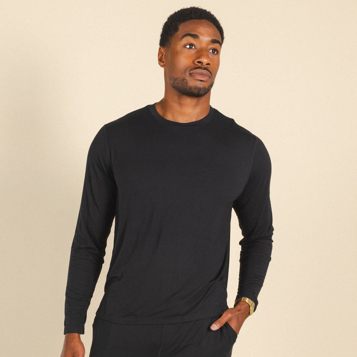 The Threat Level Midnight | Black SleepDeep™ Men’s Long Sleeve Pajama Shirt - Shinesty