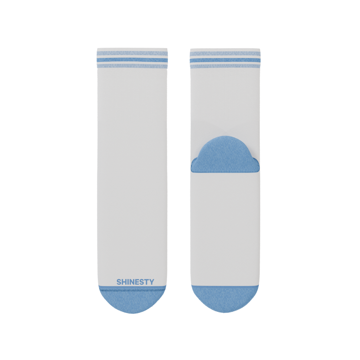 The Tickler | Powder Blue Stripe Heel Hammock™ Quarter Crew Socks - Shinesty