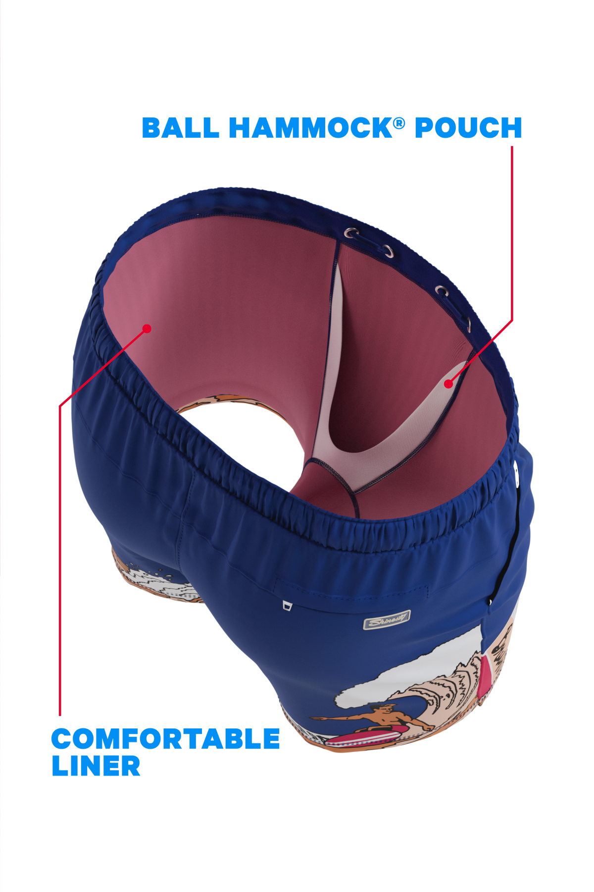 The Tidal Lager | Beer Surfer Ball Hammock® Pouch 5" Swim Trunks - Shinesty