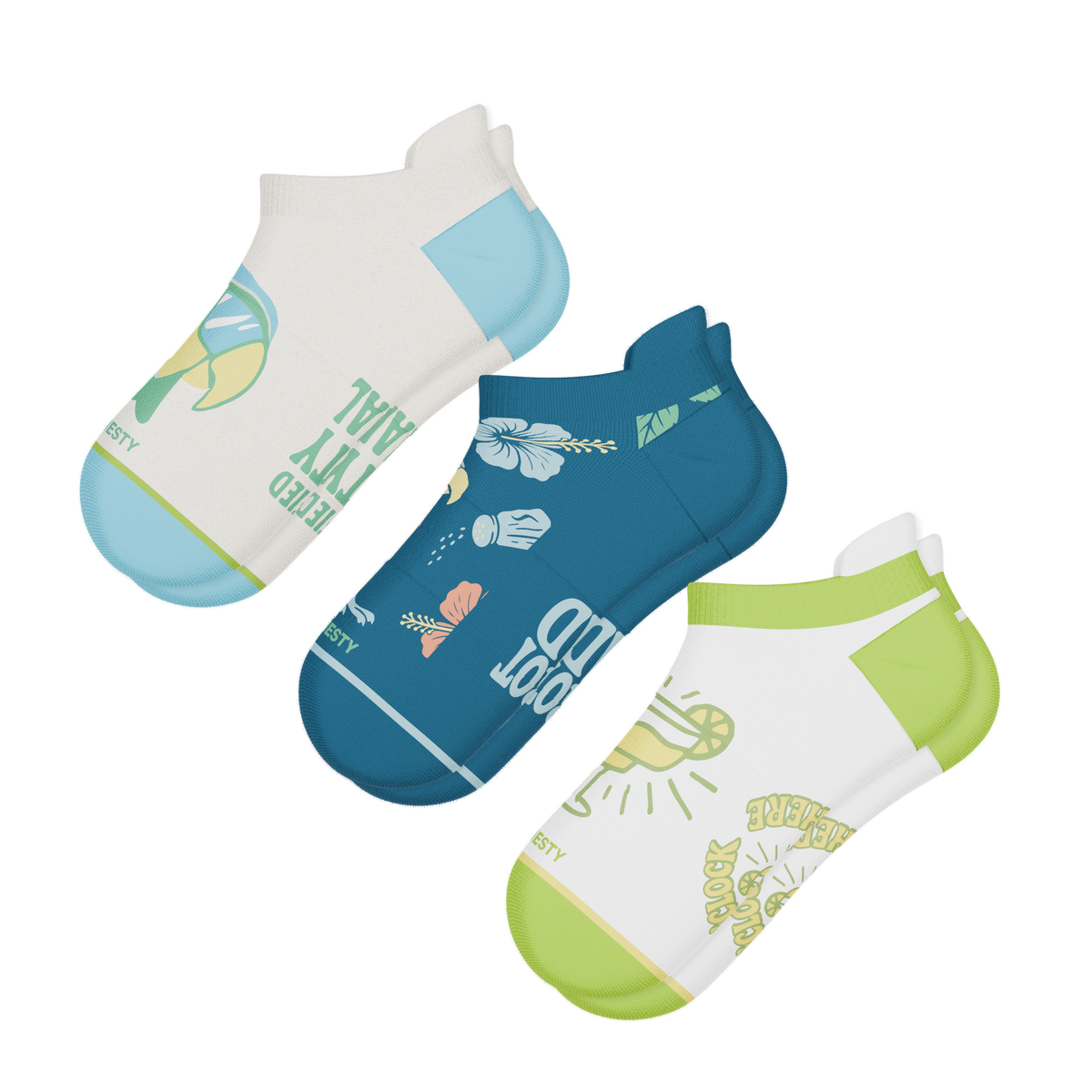 The Toes in the Sand | Heel Hammock™ Ankle Socks 3 Pack - Shinesty
