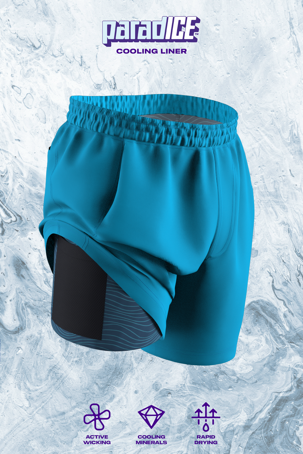 The Pick-up Game | Tonal Blue Ball Hammock® 5 Inch Athletic Shorts - Shinesty