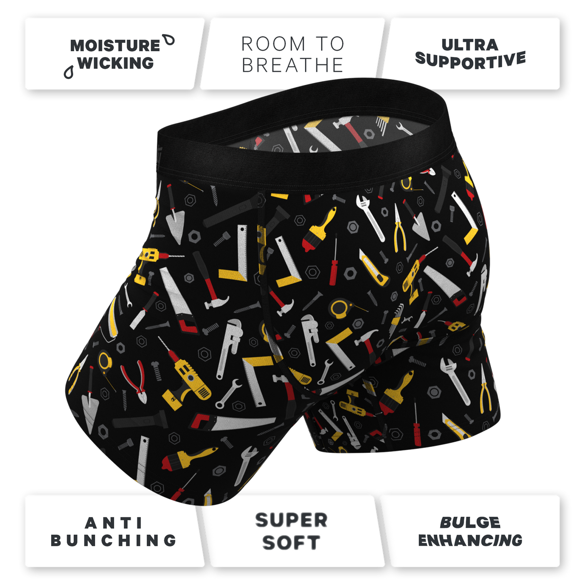 The Tool Belt | Hammer and Tools Ball Hammock® Pouch Underwear With Fly - Shinesty