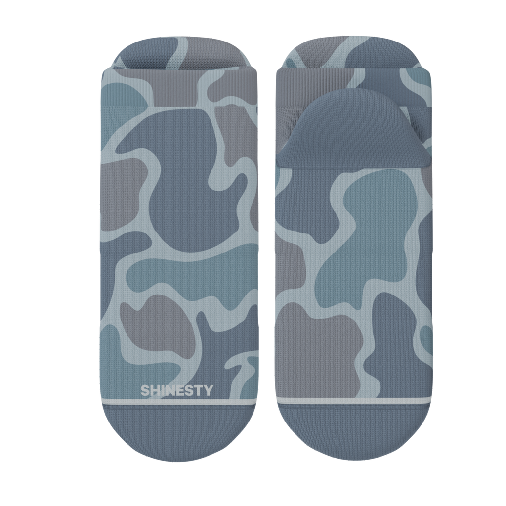 The Trail Runner | Tonal Grey Camoflauge Heel Hammock™ Ankle Socks - Shinesty