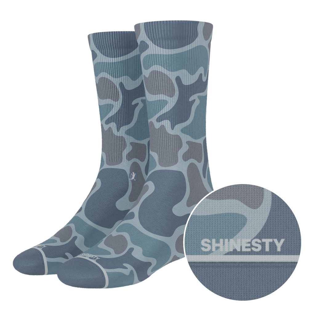 The Trail Runner | Tonal Grey Camoflauge Heel Hammock™ Crew Socks - Shinesty