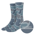 The Trail Runner | Tonal Grey Camoflauge Heel Hammock™ Crew Socks - Shinesty