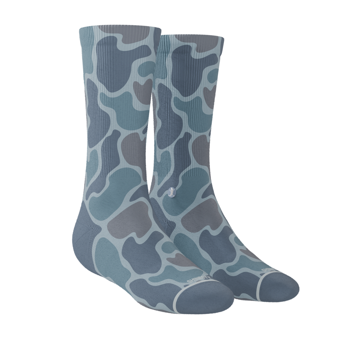 The Trail Runner | Tonal Grey Camoflauge Heel Hammock™ Crew Socks - Shinesty
