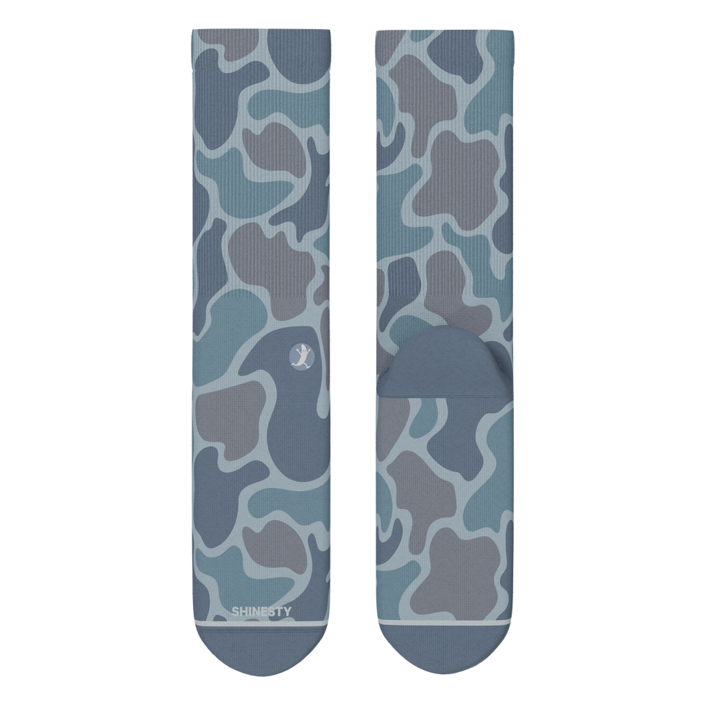 The Trail Runner | Tonal Grey Camoflauge Heel Hammock™ Crew Socks - Shinesty