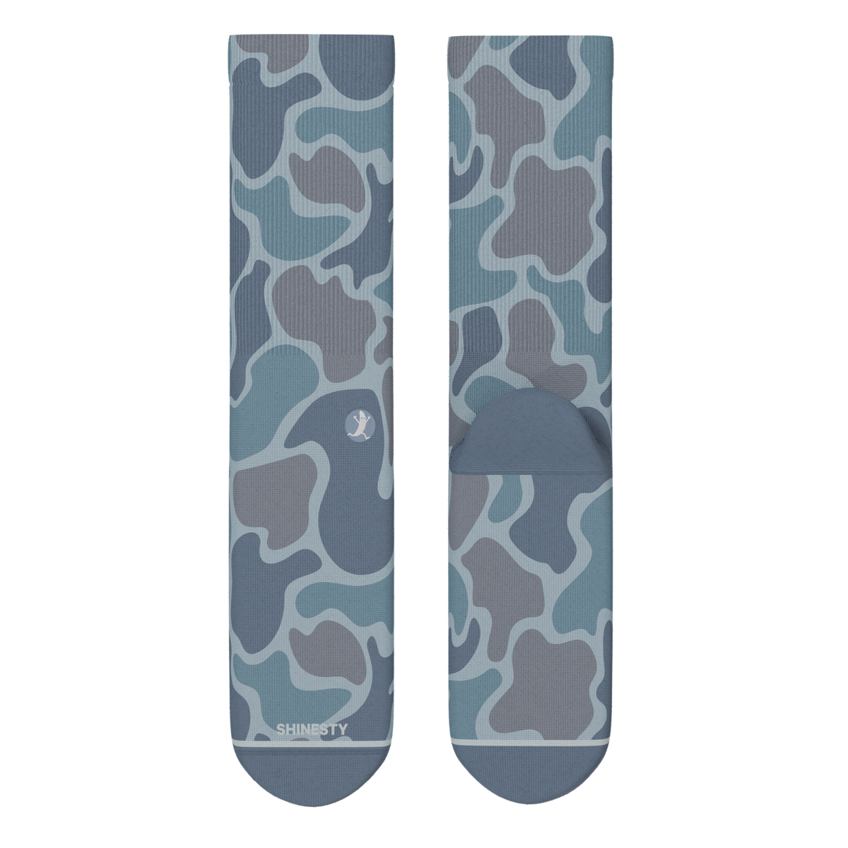 The Trail Runner | Tonal Grey Camoflauge Heel Hammock™ Crew Socks - Shinesty