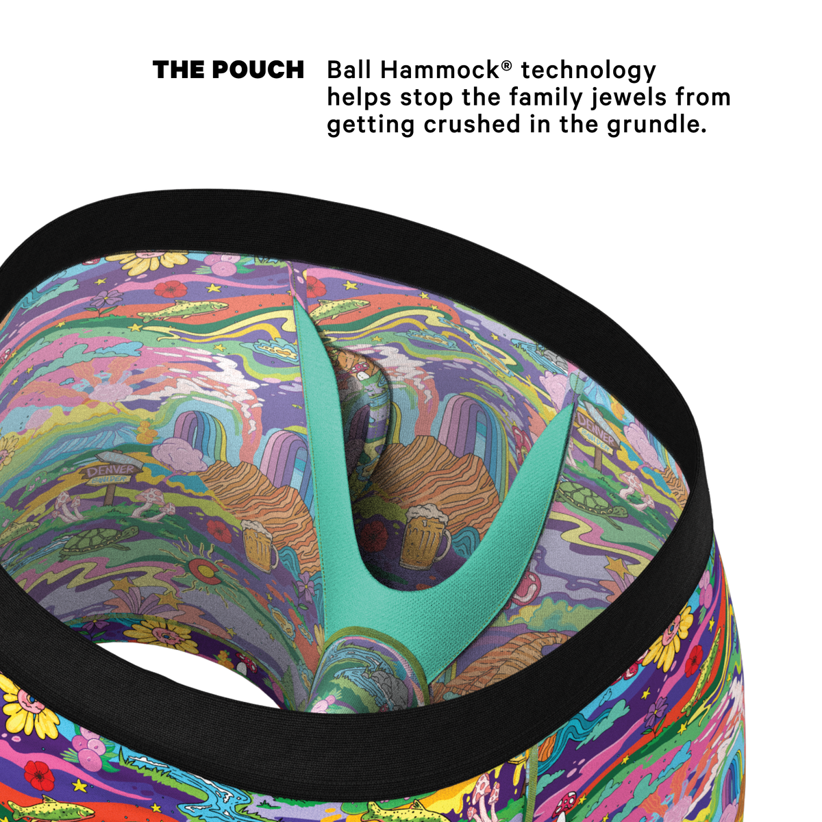 The Trippy Colorado | Trippy Colorado Ball Hammock® Pouch Underwear With Fly - Shinesty