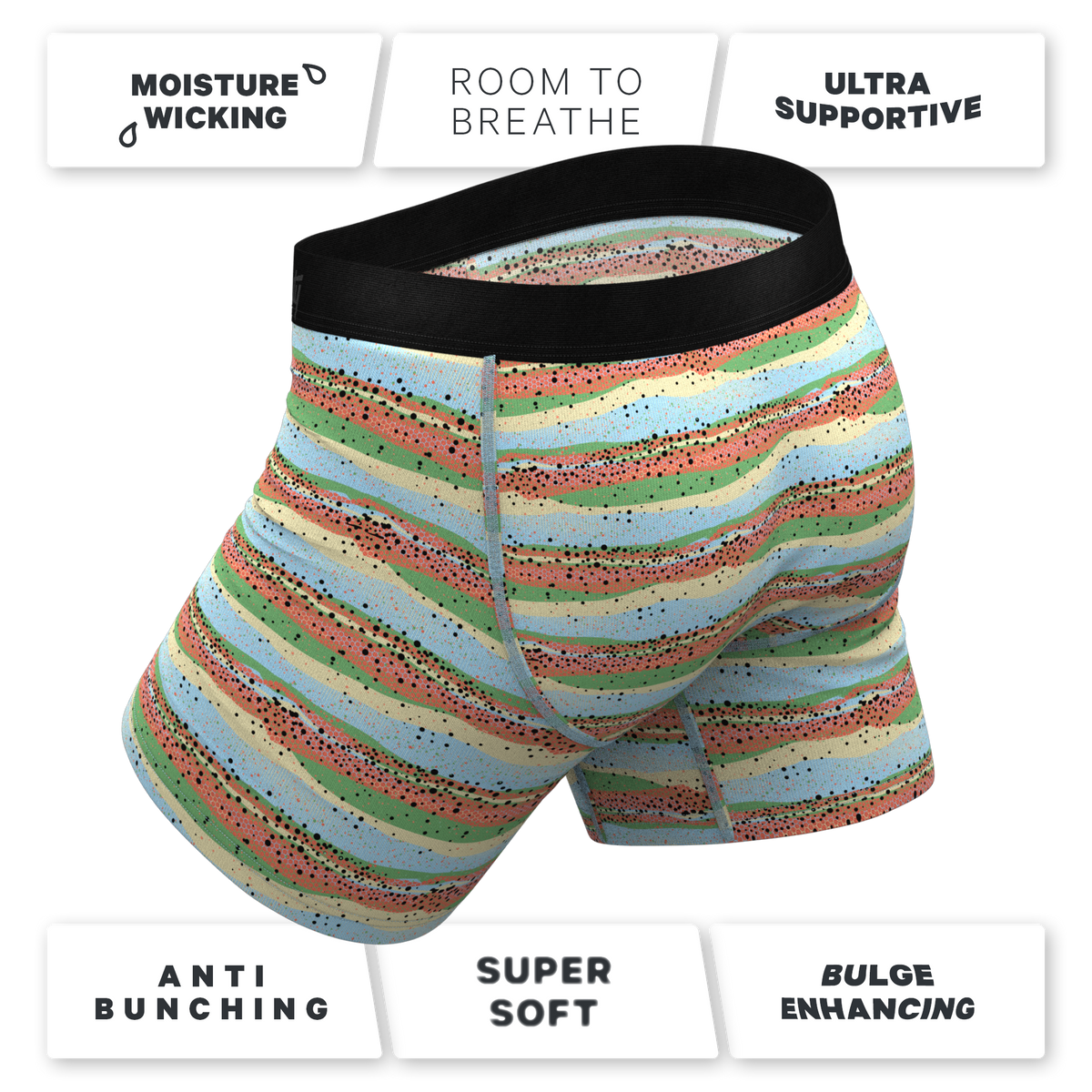 The Trout Of The Blue | Trout Skin Ball Hammock® Pouch Underwear With Fly - Shinesty