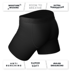 The 009 | Black Tuxedo Ball Hammock® Pouch Underwear With Fly - Shinesty